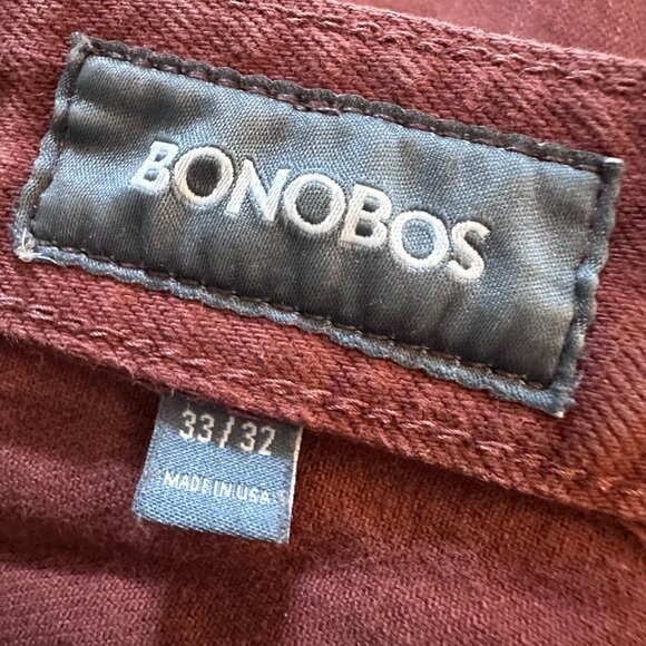 Bonobos mens Travel Jeans Straight Leg maroon red sz 33‎ x 32 preppy denim - Picture 5 of 7